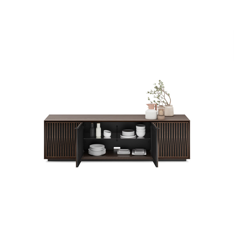 Elements - Cabinet with Rolling Plinth Base - Tune Door, Toasted Oak