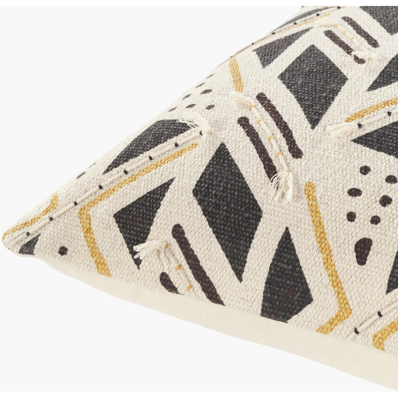 Geometric Cotton Pillow Cover, No Fill