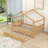 Wood House Bed With Pull-Out Twin Trundle-431005079-431005081