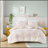 3 PCS Twin Floral Reversible Cotton Comforter Set with Throw Pillow Purple