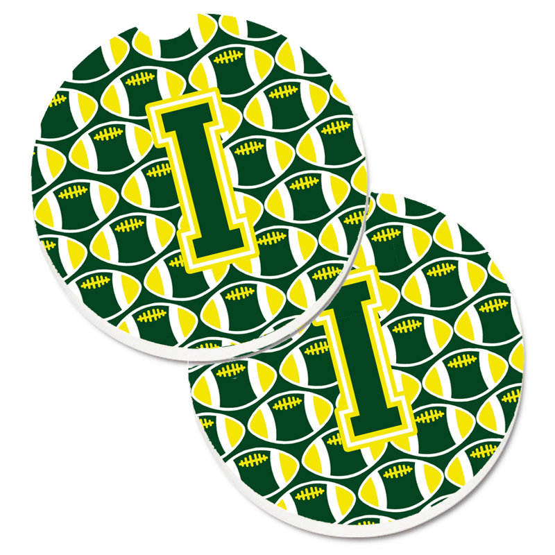 Sous-verre de football, I, Vert / Jaune