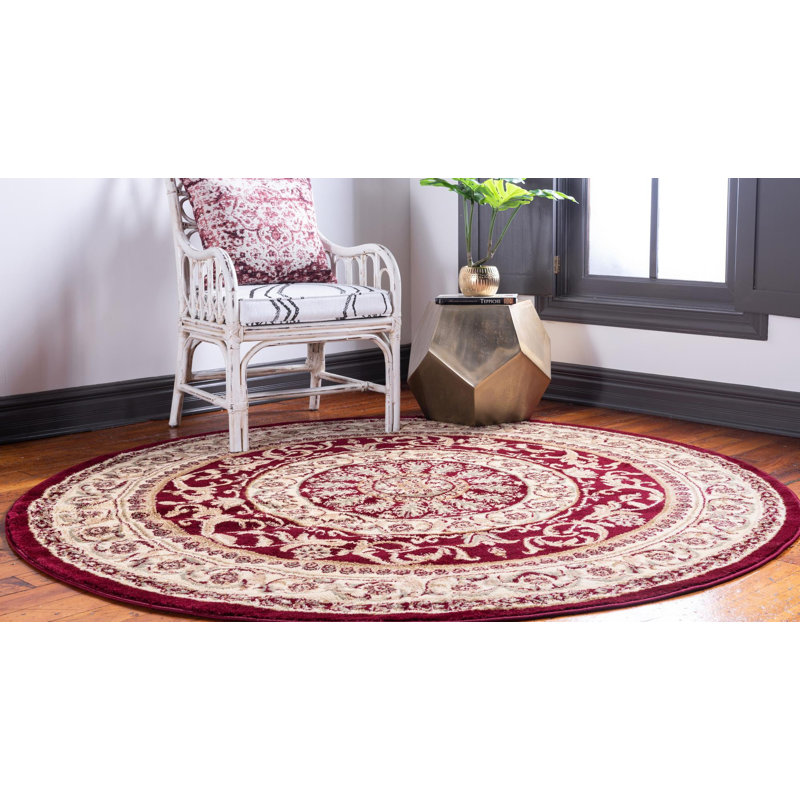 Aracelia Floral Indoor Rug, Round 6'1" x 6'1"