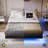 Kathrene Floating Metal Bed Frame with LED Lights and Charging Station, Open-Frame, Underbed Storage Space No Box Spring-1870686668