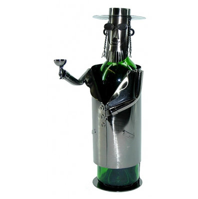 Rabbi Tabletop Wine Bottle Rack in Silver