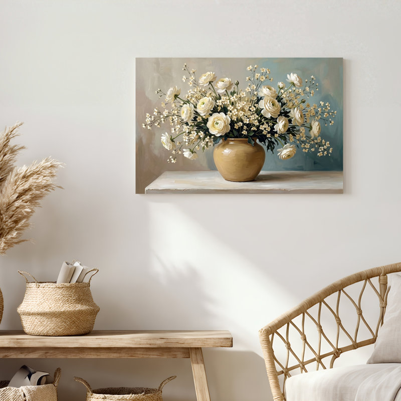 Art mural sur toile Gallery Wrap pour le salon, la chambre à coucher, le bureau ou le vestibule - décoration murale décorative avec alambic floral