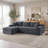 Compression Cloud Sectionals, 106.3 Inch Corduroy Modern Home Sofa