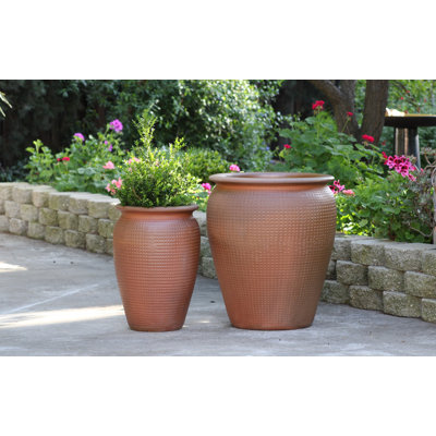 Pot de fleurs Manhattan Jar - (Argile) Grand pot en terre cuite, lot de 2 - Intérieur/Extérieur