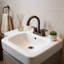 Robinet de lavabo de salle de bain central à 4 poignées 4 pouces en acier inoxydable bronze huilé avec bec pivotant à 360 degrés