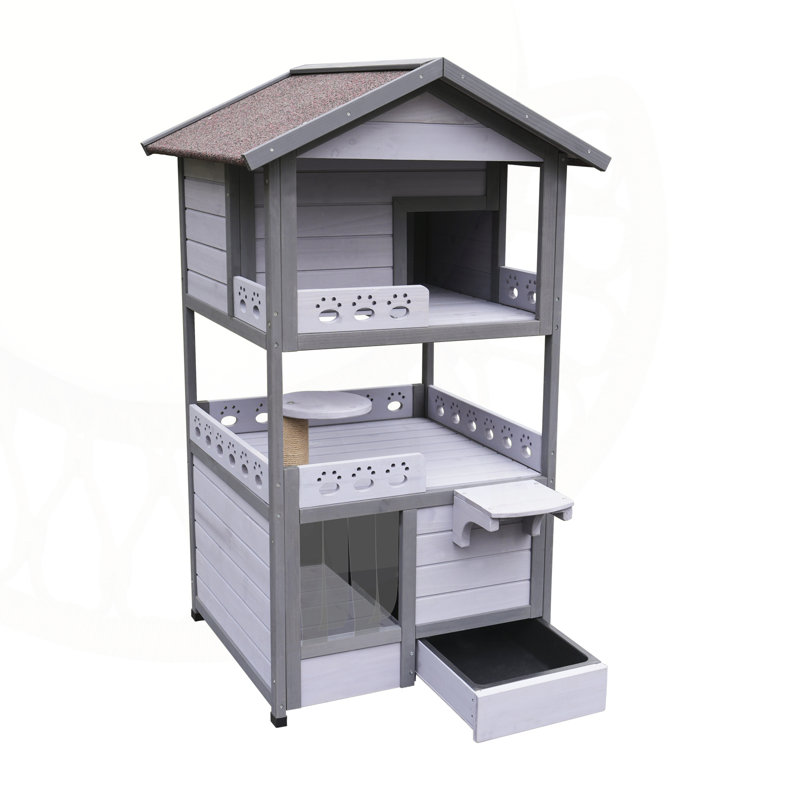 Maison pour chat polyvalente avec plusieurs niveaux et des caractéristiques spéciales pour un confort félin