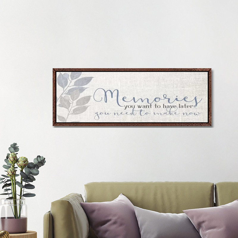 Memories IV 1 Piece Panoramic Wall Art on Canvas, 40.64cm H x 121.92cm W x 3.81cm D, Classic Brown Wood Framed