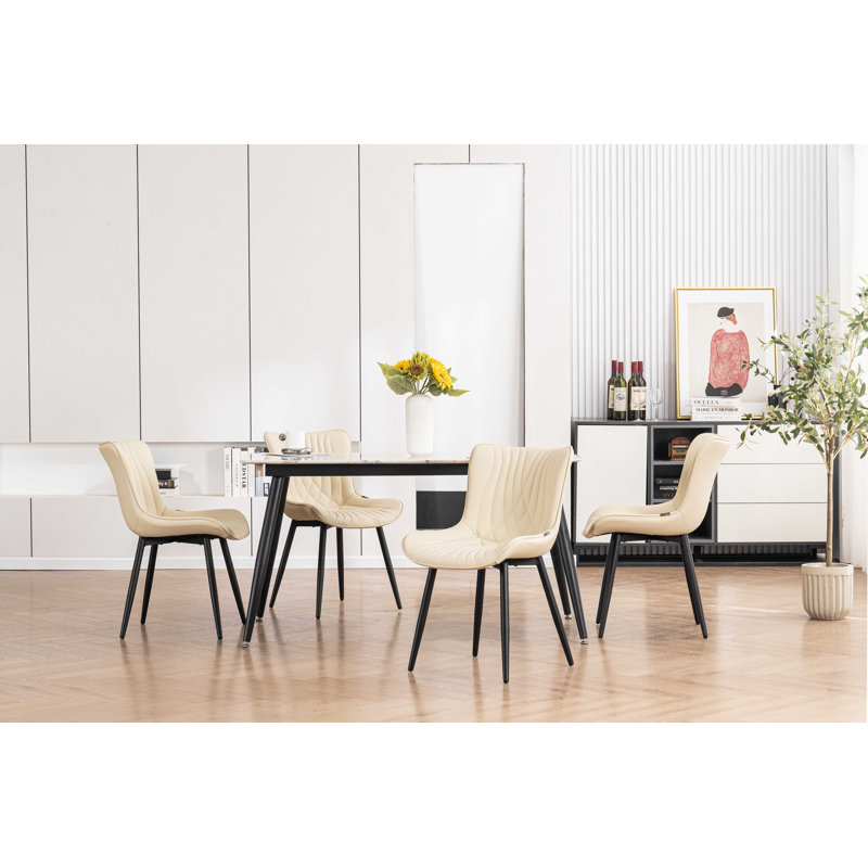 Comfortable Padded Dining Chairs with Back Easy Assembly Upholstered Side Chair, Accent Chairs for Kitchen, Dining Room