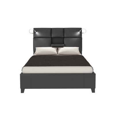 Lit plateforme tapissier moderne