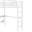 Grand lit mezzanine en métal avec prise de courant et éclairage DEL, peu encombrant, réduit le bruit, blanc-550212927