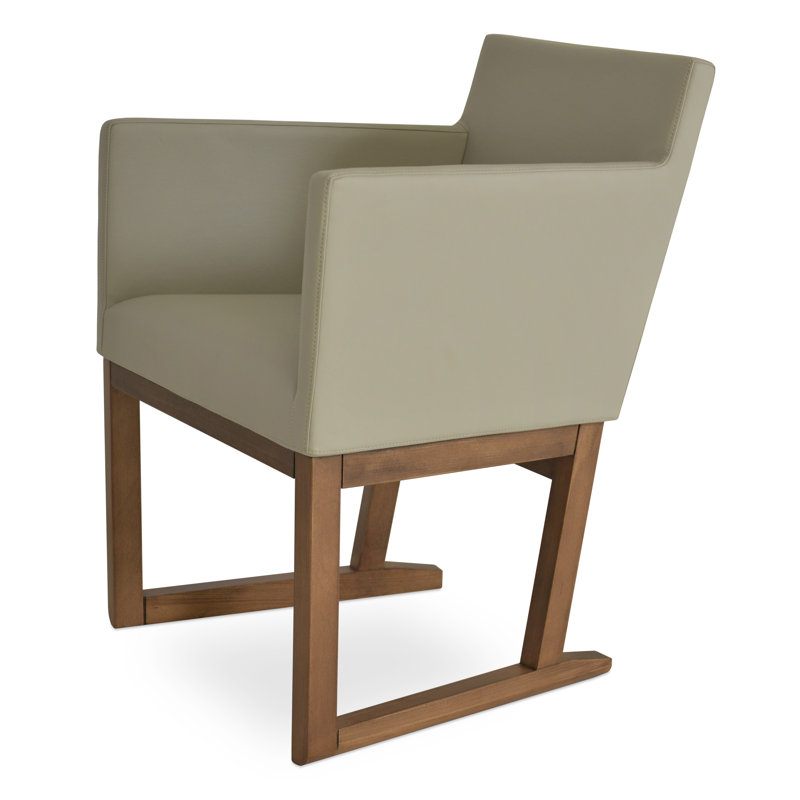 Chaise avec accoudoirs tapissier Harput, Gris clair