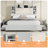 47.2" Bookcase Upholstered Queen Size Bed Frame with 4 Storage Drawers,Light Gray-1141740868-1141740871