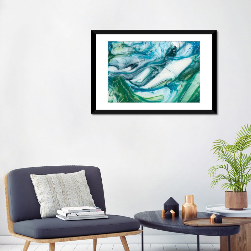 « marémotrice sweep ii », impression sur toile, Papier d'art encadré noir, Blanc, H 16 po x l 24 po x P 1 po