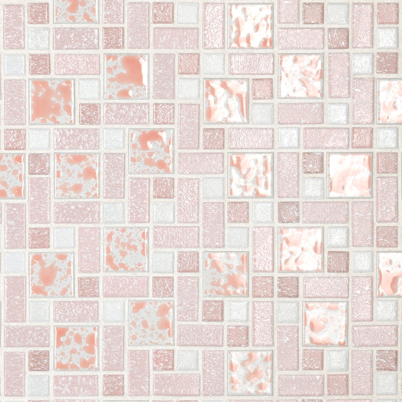 Carreau de mosaïque Versailles, Rose/Blanc