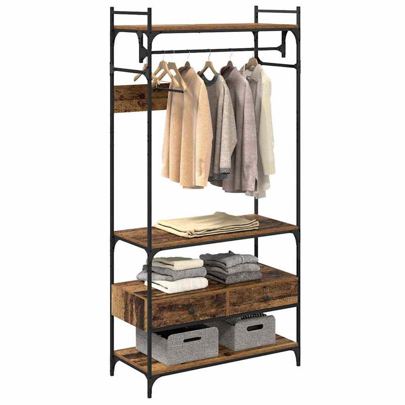 89cm Clothing Rack, Smoke Oak