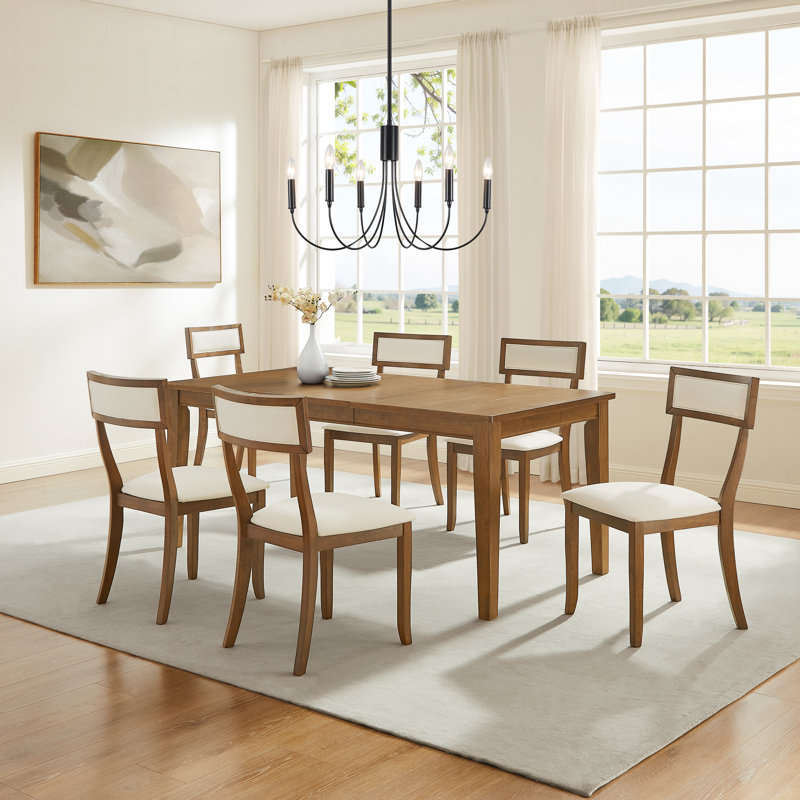 Ensemble de table de salle à manger pour 6 personnes Herald, 7 pièces: table, 6 chaises