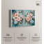 «Dripping in Teal Floral Duo», ensemble de décorations murales sur toile par Art Remedy, cadre blanc, 10 x 15-129629476-129629484