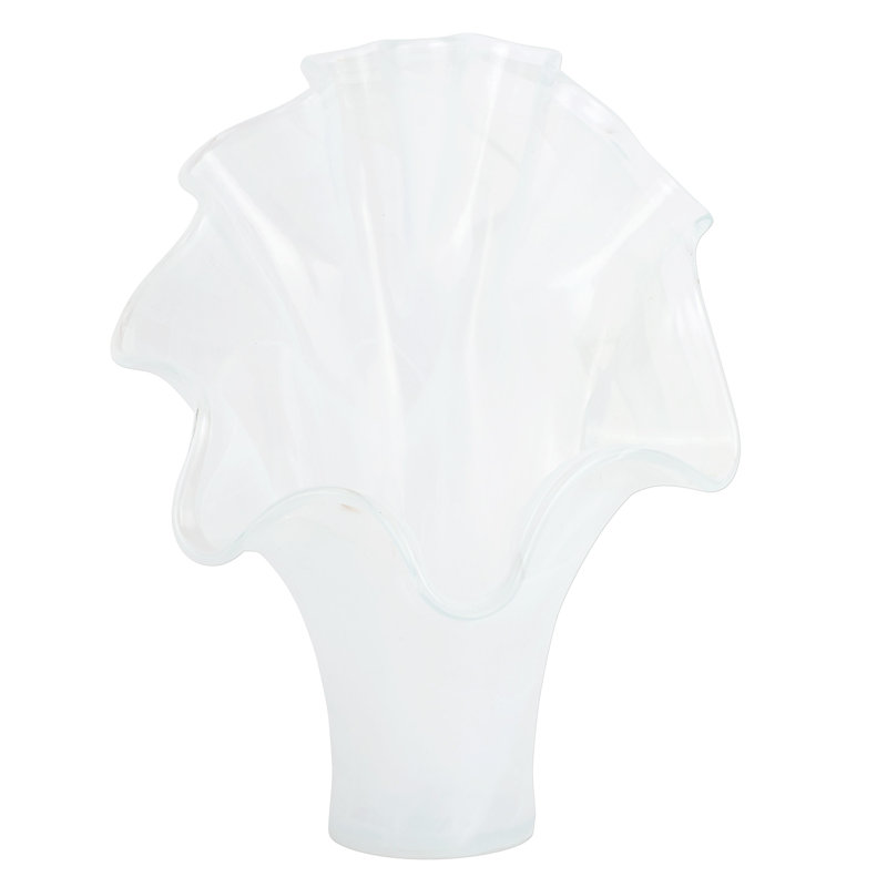 Onda Handmade Glass Table Vase, White