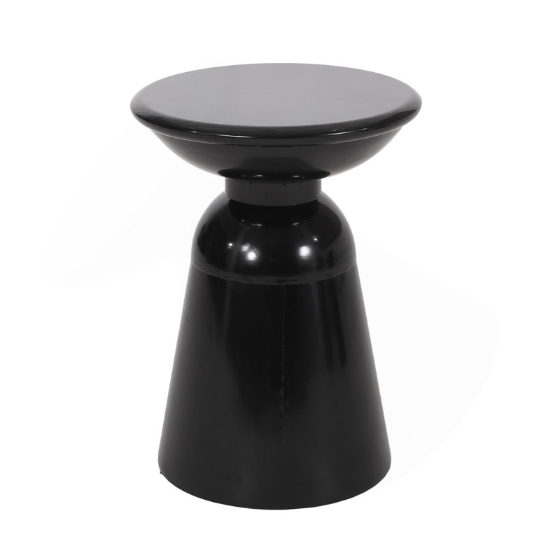 Outdoor Metal End Table -Large, Black