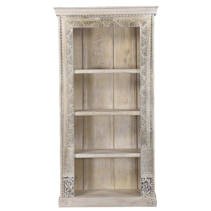 Bibliothèque de style blanc vieilli 1900 avec cadre de porte années 1900