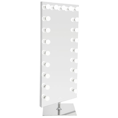 Miroir de maquillage sur pied pleine longueur Hollywood avec 21 ampoules DEL