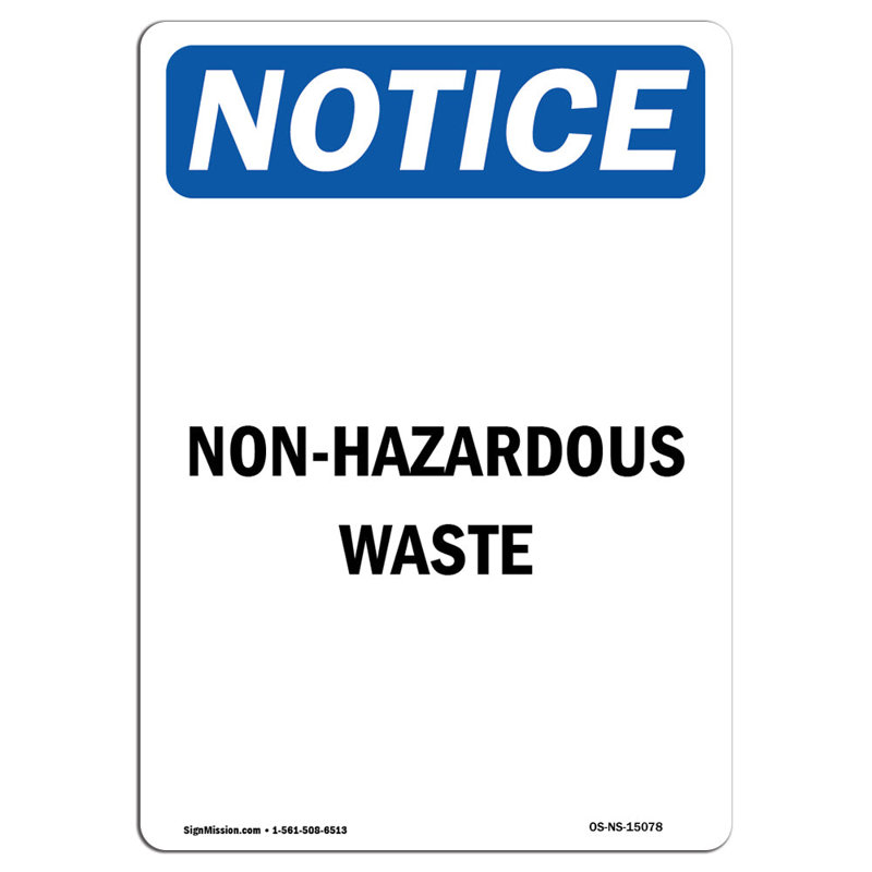 Panneau de déchets non dangereux