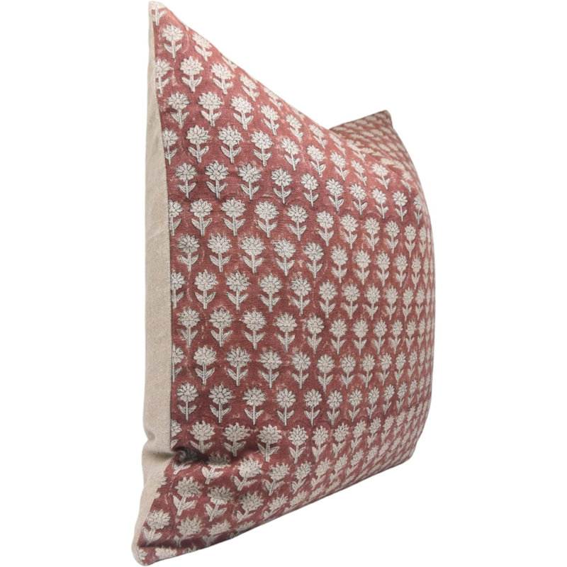 Pankhudi Linen Square Pillow Cover, 14"H x 20"W