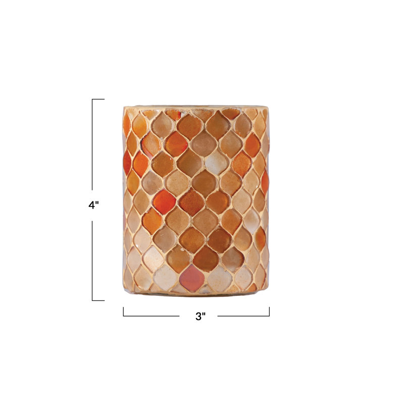 Porte-votive rond en mosaïque de verre