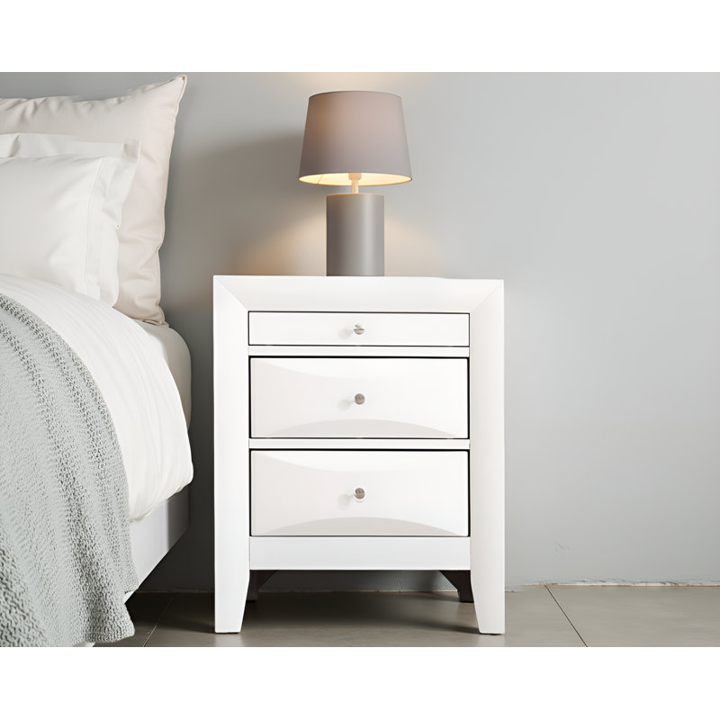 Table de chevet blanche Loviisa, Blanc