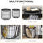 Tables basses gigognes, 2 tables rondes avec panier en acier, plateaux amovibles, décor de salon, tables basses, pratiques et peu encombrantes, 2 tables empilables pour l'organisation, style noir