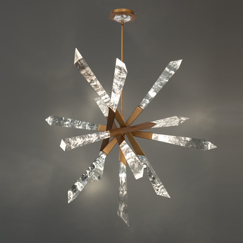 Solitude 1 - Light LED Chandelier, Aged Brass