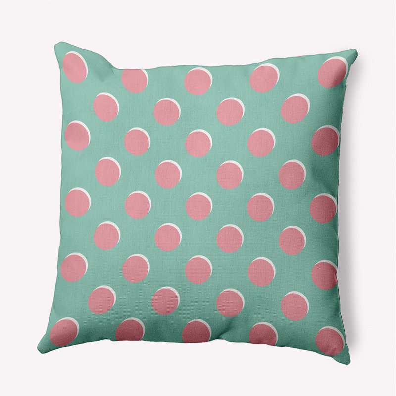 Coussin décoratif géométrique intérieur / extérieur en polyester, H 16 po x l 16 po, Carré