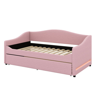 Upholstered Daybed With Light And Trundle