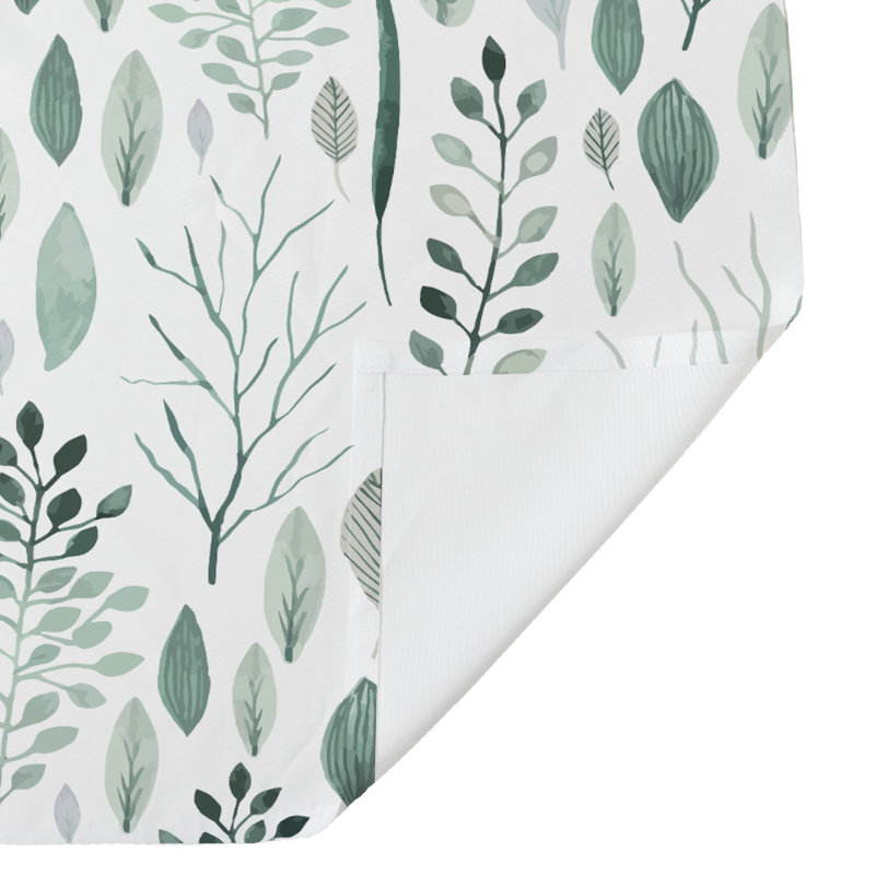 Perine Floral Single Shower Curtain, Green