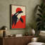 Whales Under Red Sun Mid-Century - Wrapped Canvas-1936276667-1936276653