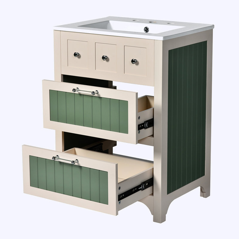 Ensemble de meuble-lavabo avec lavabo en céramique