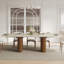 Table de salle à manger extensible en pierre frittée de 94,5 po, table de cuisine extensible à 8 places avec double colonne piédestal à colonne romaine cannelée-1001866360
