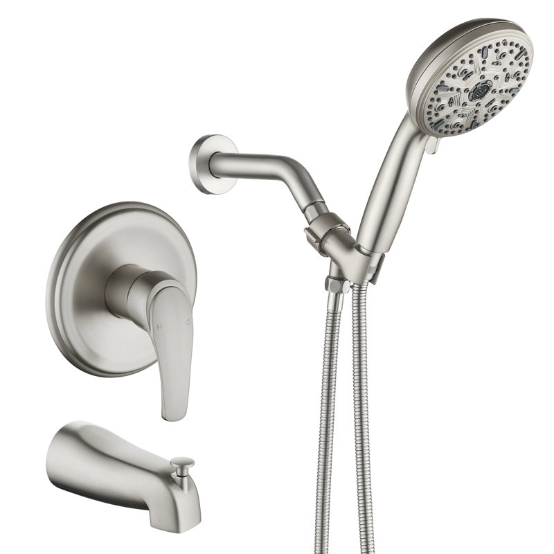 Robinet de baignoire et douche, Nickel brossé