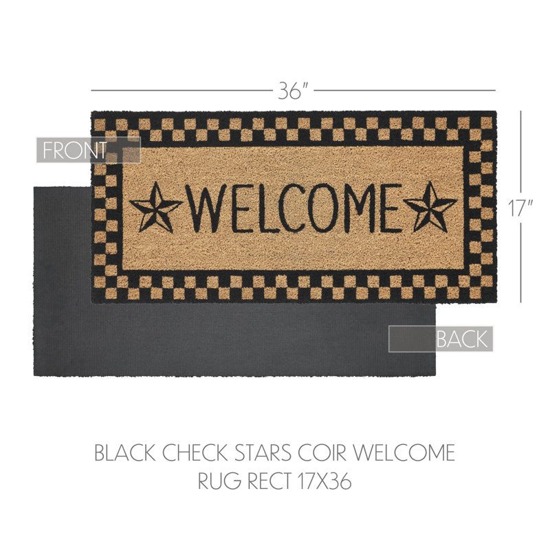 Tapis noir Welcome, L 17 po x L 36 po