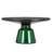30" Round Coffee Table Glass/Sintered Stone Top With Powder-Coated Rim And Tempered Glass Base-109375831-125121236