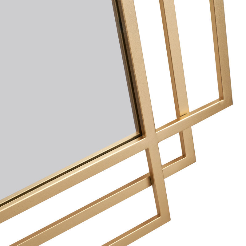 Iron Rectangle Wall Mirror, Gold