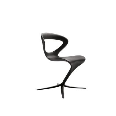 Special-shaped black fiberglass hollow chair