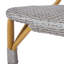 Ensemble de 2 chaises bistro d'extérieur en rotin PE et aluminium sans accoudoirs, finition grise et bambou