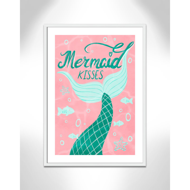 Mermaid Kisses 1, impression sur papier, H 34,5 po x l 24,5 po x P 1,18 po, Encadré de boîte blanc
