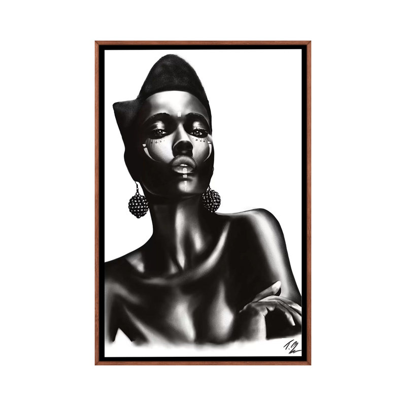 «Slick» par Tafari Mills - impression d'art graphique, Aucun mat, Cadre bois classique, H 26 po x l 18 po x 1,5 po