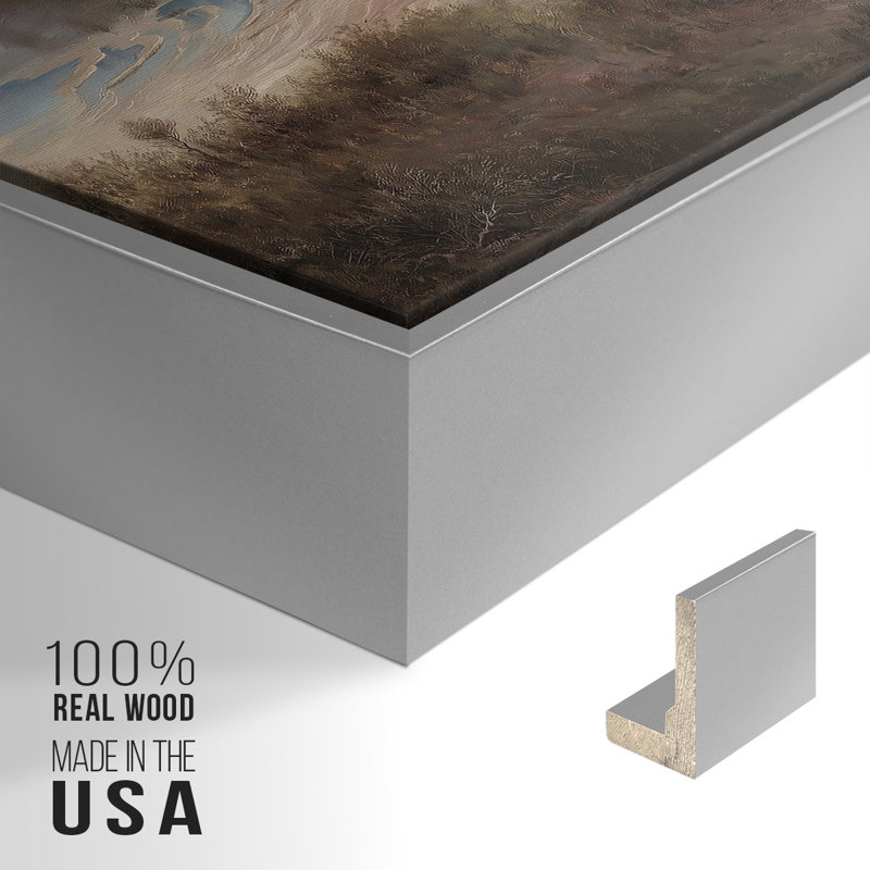 " Vintage Landscape -CDXCVIII ", Gold Floater Framed Canvas, 25" H x 37" W x 2" D