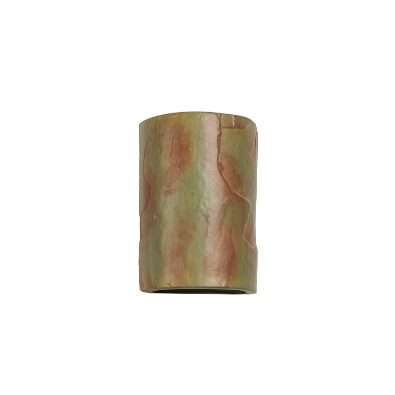 Donnice Flush Mount Ceramic Outdoor Wall Lights, LED Bulb Included, 10" H x 7" W x 4.5" D, Yellow Slate
